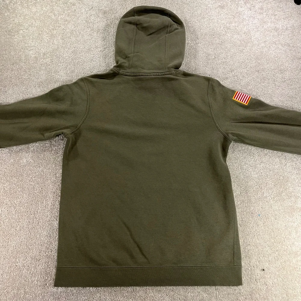 Nike Wildcats Hoodie Mens Small Olive Green American Flag Patch Pullover